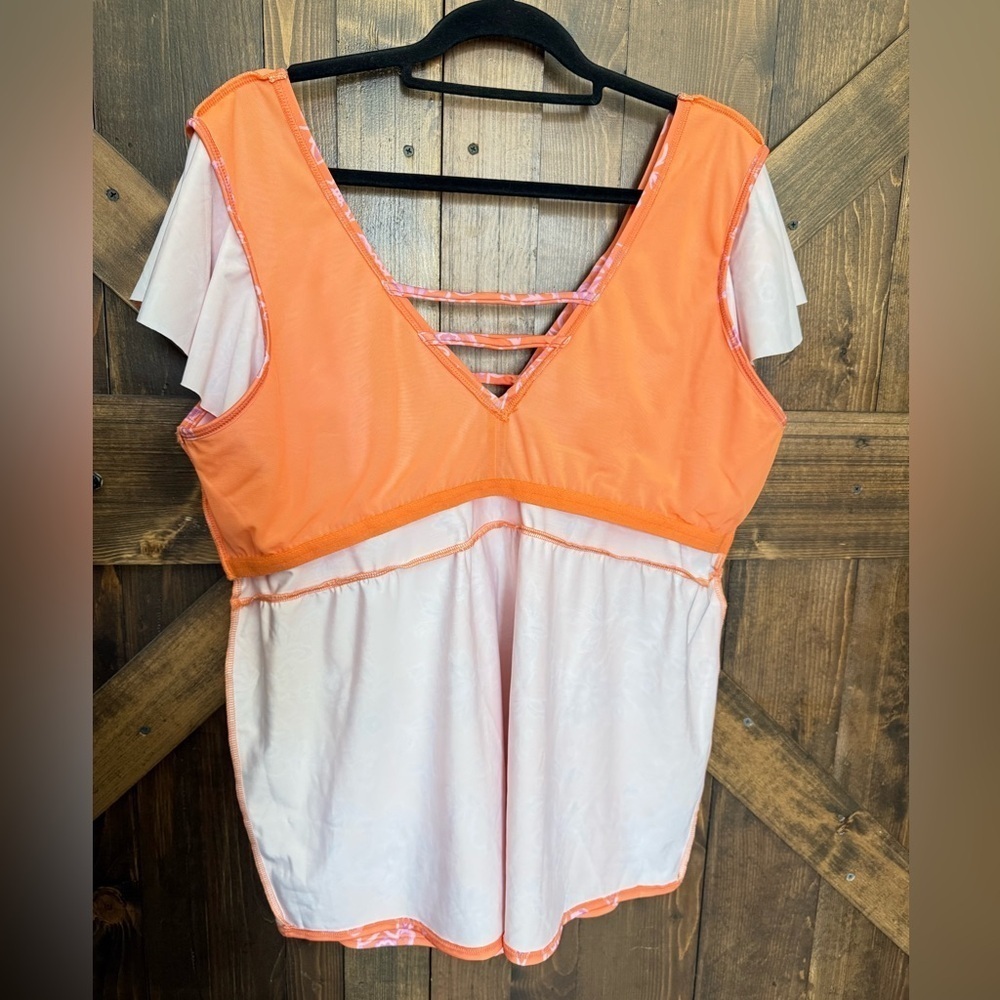 NEW LANE BRYANT Swim By Cacique No-Wire Flutter-Sleeve Swim Tankini Top Size 20 - Picture 9 of 11